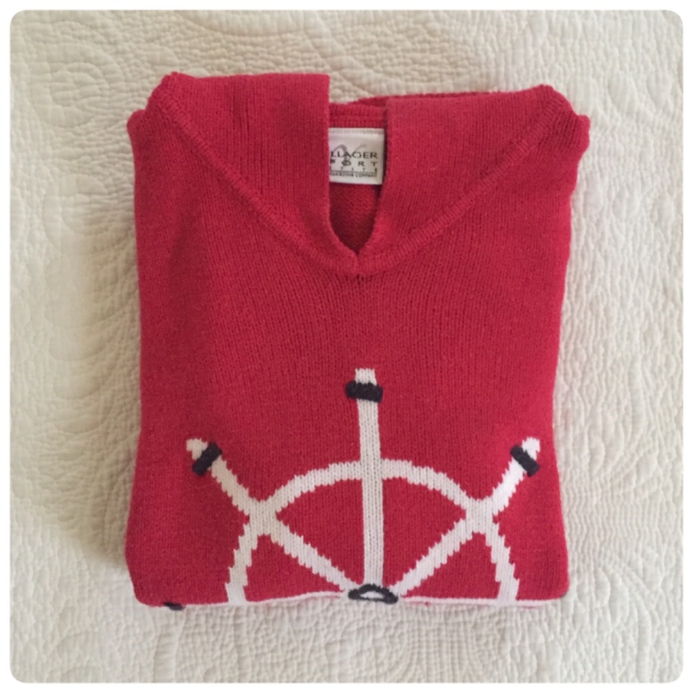 Vintage Liz Claiborne Nautical helm ship sweater, SP - Picture 7 of 8